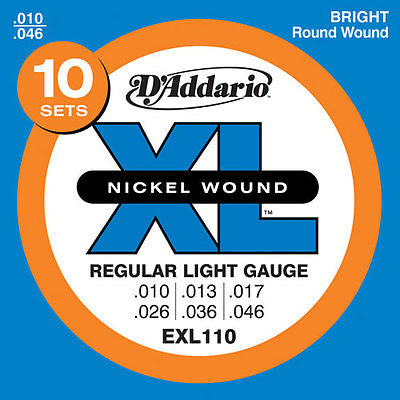 D'ADDARIO EXL110-10P Nickel Wound --     Regular Light 10-46 10 