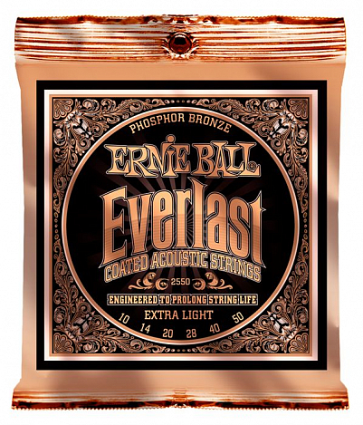 ERNIE BALL 2550 --   .  Everlast Coated Phosphor Bronze Extra Light (10-14-20w-2