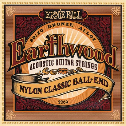 ERNIE BALL 2069 --    , Earthwood 80/20 Bronze Folk Nylon Ball End (28-32