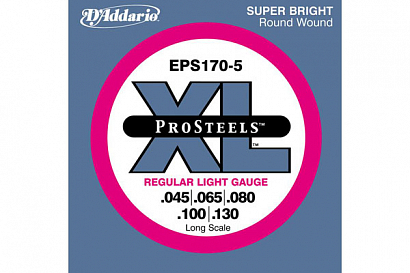 D'ADDARIO EPS170-5 ProSteels --   5- -, Light, 45-130, Long Scale