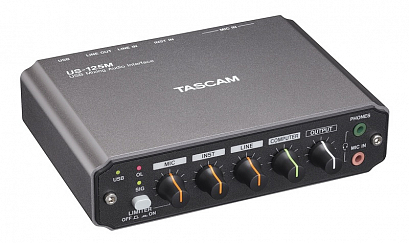 TASCAM US-125M  --    USB 2.0, 22,  22, Mic/Inst ,   .