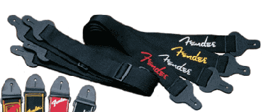 FENDER BLACK STRAP/WHITE LOGO --   , -