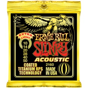 ERNIE BALL 2160 -- струны для  акустической гитары Coated Titanium Acoustic Extra Light (10-14-20w-2