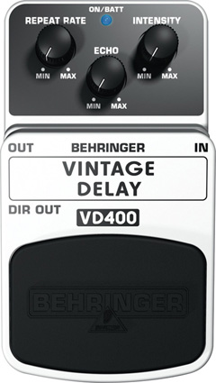 BEHRINGER VD400 -- педаль аналоговых эффектов задержки (дилей), стиль "винтаж"