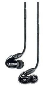 SHURE SE315-K -- íàóøíèêè âíóòðèêàíàëüíûå (íàóøíèêè âñòàâíûå) ñ îäíèì äðàéâåðîì, ÷åðíûå