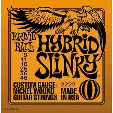 ERNIE BALL 2222 -- струны для электрогитары, никель 0,009-0,046 Hibrid Slinky