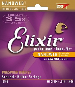 ELIXIR 16102 --      Phos Bronze, NanoWeb Extra Light (013-056)