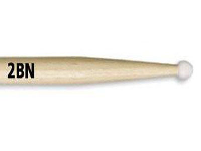 VIC FIRTH 2BN -- барабанные палочки, тип 2B с нейлоновым наконечником, материал - орех, длина 16 1/4