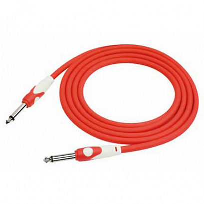 KIRLIN LGI-201/3m RD -- кабель инструментальный, цвет красный, моно джек- моно джек, 1/4, длина 3 м.
