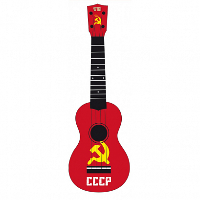 WIKI UK/REBEL/CCCP -- óêóëåëå ñîïðàíî. 4-ñòðóííûé, ëèïà, ðèñóíîê "ôëàã ÑÑÑÐ", ÷åõîë â êîìïëåêòå