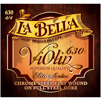 LA BELLA 630 -- струны для скрипки (4/4), сталь + плоская хромированная обмотка