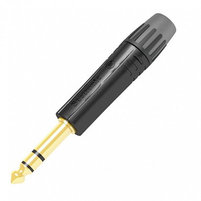 SEETRONIC MP3X-BG -- кабельный разъём Jack 6,3мм  TRS чёрный, позолоченные контакты