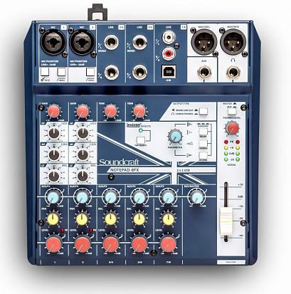 SOUNDCRAFT NOTEPAD-8FX -- 8-��������� ��������� ����� � ����������� �������� Lexicon � USB ���������