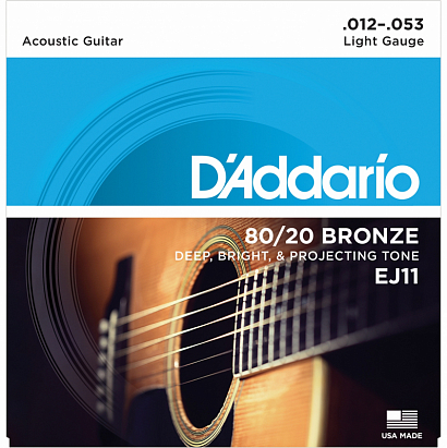 D'ADDARIO EJ11 BRONZE -- ������ ��� ������������ ������, ������ 80/20, Light 12-53