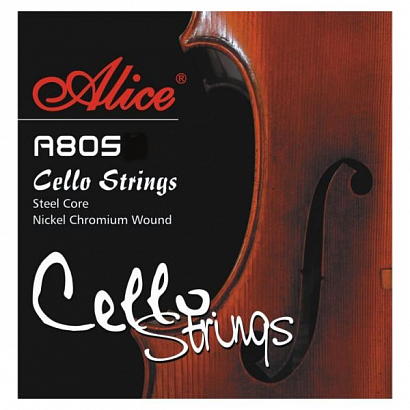 ALICE A805A -- струны для виолончели. основа струн - сталь, обмотка выполнена из сплава никеля.