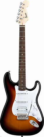 FENDER SQUIER BULLET STRAT TREMOLO HSS RW BROWN SUNBURST -- электрогитара, цвет санберст, корпус - л