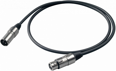 PROEL BULK250LU 5 --  микрофонный кабель, XLR папа <->XLR мама, длина - 5 m