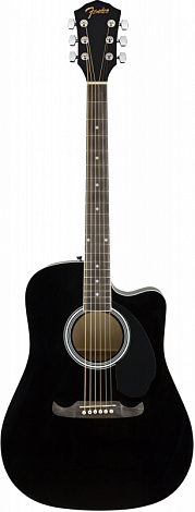 FENDER FA-125CE DREADNOUGHT, BLACK --  ,  