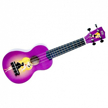 WIKI UK/PINUP -- óêóëåëå ñîïðàíî. 4-ñòðóííûé,  ëèïà, ðèñóíîê "êèíîçâåçäà", ÷åõîë â êîìïë