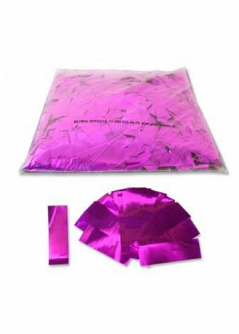 GLOBAL EFFECTS - - конфетти металлизированное 17х55мм, розовый, яркий цвет, медленно парит в воздух