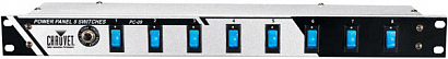 CHAUVET PC-09/POWER PANEL -- блок прямых включений. 8 независимых выключателей по 10A, цвет серебро,