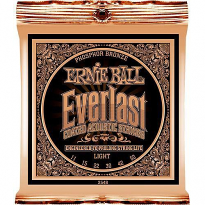 ERNIE BALL 2548 --   .  Everlast Coated Phosphor Bronze Light (11-15-22w-30-42-5