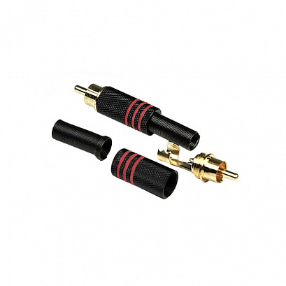 INVOTONE RCA200M/RD -- тюльпан кабельный, RCA, 'золото',  корпус металл, красная маркировка