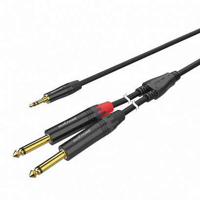 ROXTONE PACC280/2 -- аудио кабель, 3,5мм stereo Jack - 2x6,3мм mono Jack, 2м