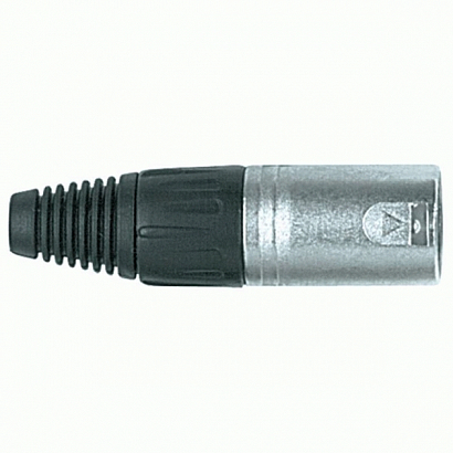 PROEL XLR3MV -- канон, кабельный, "папа", корпус: металл, цвет: никель, черное кольцо-маркер, (в упа