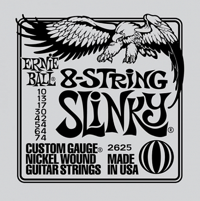 ERNIE BALL 2625 --  ������ ��� 8 �������� ������������� Slinky (10-13-17-30-42-54-64-74)