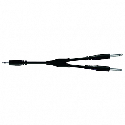 PROEL BULK505LU 1,8 -- инсертный кабель 3.5 jack stereo - 2x6.3 mono jack, длина - 1,8 м
