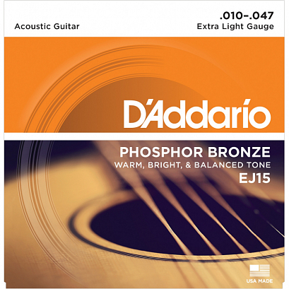 D'ADDARIO EJ15 PHOSPHOR BRONZE --    , / , Extra Light 10-47