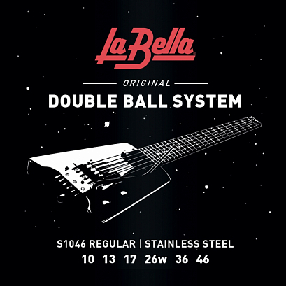 LA BELLA S1046 -- струн для электрогитары без головки грифа, 10-46, сталь, Regular