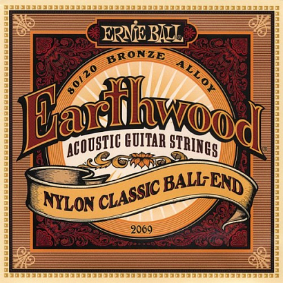 ERNIE BALL 2069 -- ������ ��� ������������ ������, Earthwood 80/20 Bronze Folk Nylon Ball End (28-32