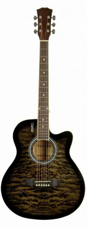 ELITARO E4030C BKS Tobacco -- акустическая гитара, 40", фолк, с вырезом,  цвет чёрный бёрст