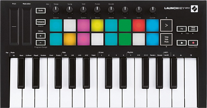 NOVATION LaunchKey Mini MK3 -- контроллер,25 клавиш,16 полноцветных чувствительных  пэдов