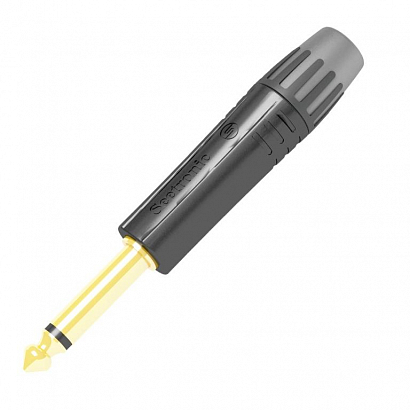 SEETRONIC MP2X-BG -- кабельный разъём Jack 6,3мм TS, чёрный, позолоченные контакты