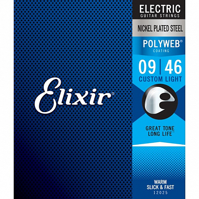 ELIXIR 12025 POLYWEB -- струны для электрогитары (009, .011, .016, .026, .036, .046)