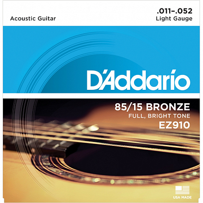 D'ADDARIO EZ910 -- ������ ��� ������������ ������, ������ 85/15  Light 11-52