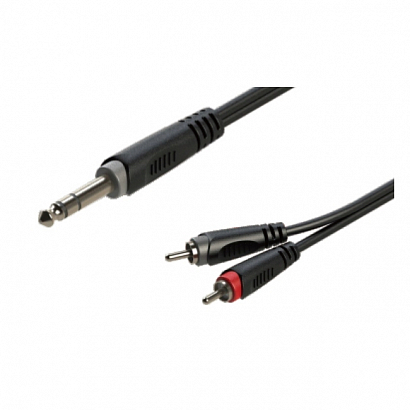 ROXTONE RAYC110/3 -- �����-������, D:4x8mm., 2x1x0,14mm2,  (6,3mm Stereo Jack - 2 x RCA), 3�