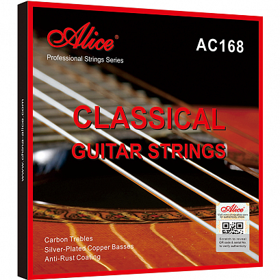 ALICE AC168-N -- струны для классической гитары, карбон, посеребренные, среднее натяжение