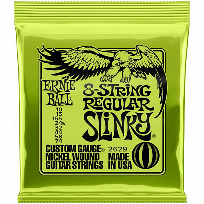 ERNIE BALL 2629 --    8-   Nickel Wound (10-13-16.5-24w-32-44-58-74)