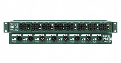 RADIAL PRO D8 -- ������� ������, 8 �������, 16 ������, 1/4" jack, 8 ������� XLR, ������, �������� ��