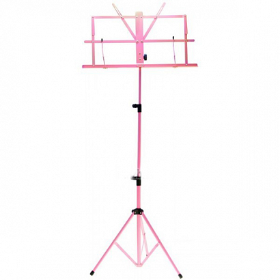 BRAHNER MS-219/PK -- пюпитр для нот металлический, розовый, складной, облегченный, чехол