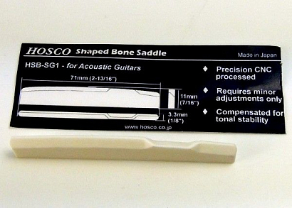 HOSCO HSB-SG1 -- нижний порожек для акустической гитары Gibson style (71 x 11 x 7 мм), кость