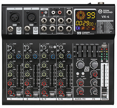 DDM SOUND VX-4 -- ��������� ����� 2 ���. �����, 2 ������, 	DSP,  MP3, USB, Bluetooth