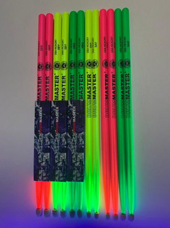 DRUMMASTER Fluoresent series  5A YELLOW -- флуоресцентные желтые барабанные палочки премиум 