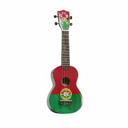 WIKI UK/PTL -- óêóëåëå ñîïðàíî. 4-ñòðóííûé,  ëèïà, ðèñóíîê "ïîðòóãàëüñêèé ôëàã", ÷åõîë â êîìïëåêòå