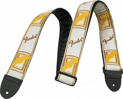 FENDER 2' MONOGRAMMED WHITE/BROWN/YELLOW STRAP --        