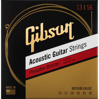 GIBSON PHOSPHOR BRONZE ACOUSTIC GUITAR STRINGS MEDIUM-- струны для акустической гитары